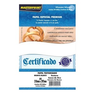 Papel Casca de Ovo A4 180g 50fls Masterprint Branco