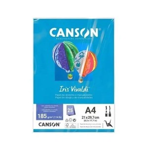 Papel Canson Iris Vivadi A4 c/ 25FLS 185G Azul Mar