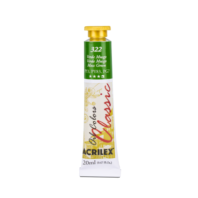 Tinta a Óleo para Tela Acrilex 20ml 322-Verde Musgo
