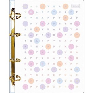 Caderno Argolado Cartonado Colegial Happy 160fls Tilibra